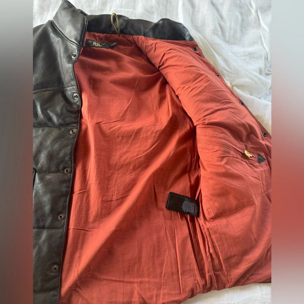 RRL Ralph Lauren Double RL Very Rare Western Quilted Leather Vest - Picture 9 of 11